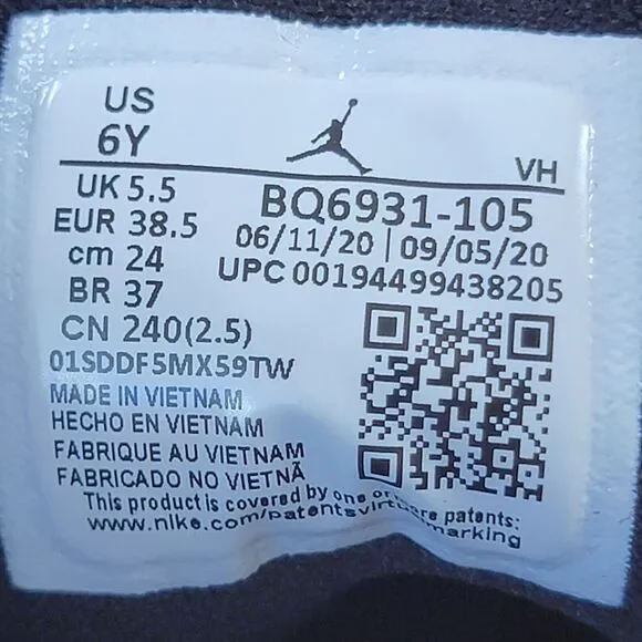 Air Jordan 1 Mid SE GS 'Varsity Purple' Sz 6Y BQ6931-105 - Picture 11 of 12